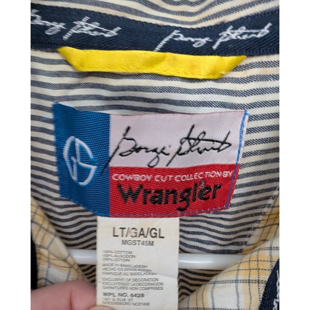 Wrangler x George Strait Shirt Yellow and Blue Sz L